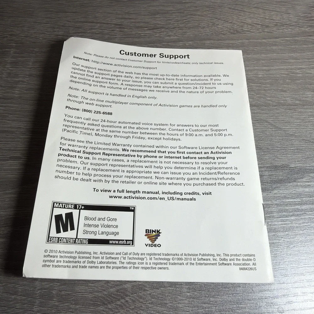 (Manual Only) Call of Duty Black Ops Sony Playstation 3 Excellent‎ Original